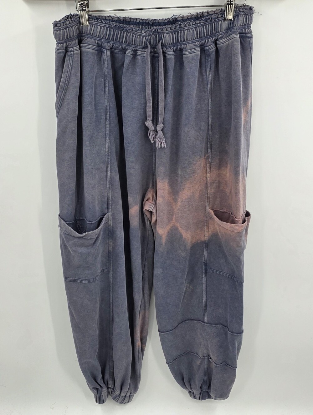 Oli & Hali True To You Bleached Jogger Pants Blue Women's Large L
